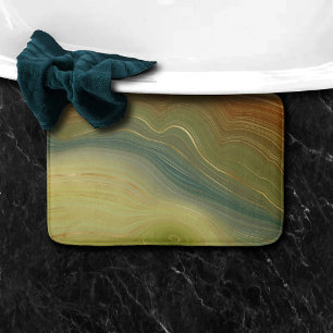 Earthy Retro Strata Vintage Neutral Tone Agate Bath Mat