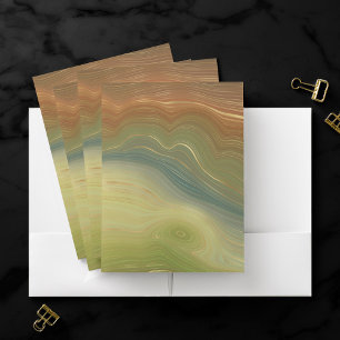 Earthy Retro Strata Vintage Neutral Tone Agate Pocket Folder