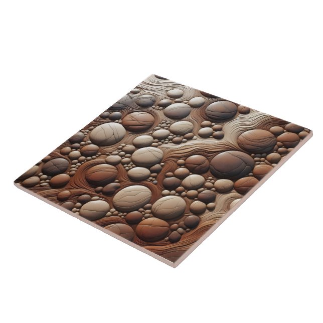 Earthy Rock-Tile Art Arrangement Ceramic Tile (Side)