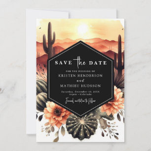 Earthy Romantic Cactus Wedding Save The Date