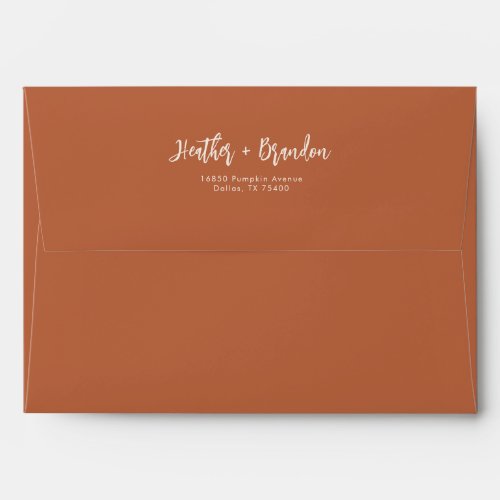 Earthy Rust Desert Wedding Invitation Envelope