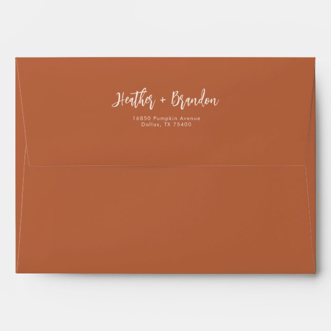 Earthy Rust Desert Wedding Invitation Envelope (Back (Top Flap))