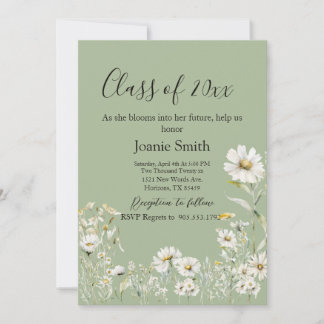 Earthy Sage & Botanical Greenery Graduation Invitation