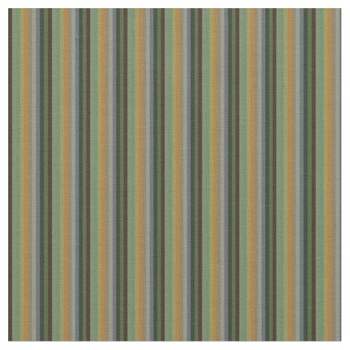 Earthy Sage, Olive & Brown Vertical Stripes Fabric