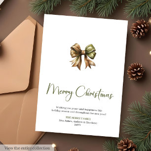 Earthy Sage Terracotta Holiday Christmas Greeting  Card