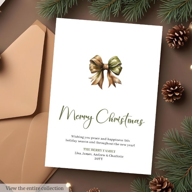 Earthy Sage Terracotta Holiday Christmas Greeting  Card (Earthy Sage Terracotta Holiday Christmas Greeting Card

)