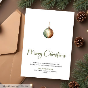 Earthy Sage Terracotta Holiday Christmas Greeting  Card