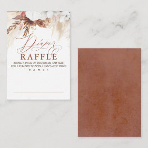 Earthy Shade Flowers Diaper Raffle Game Tickets Enclosure Card