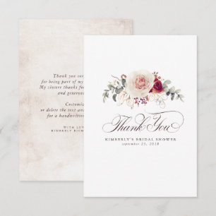 Earthy Shade Flowers Elegant Little Thank You Card