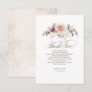Earthy Shades Floral Baby Shower Thank You Card