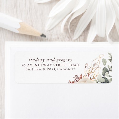 Earthy Shades Floral Elegant Label