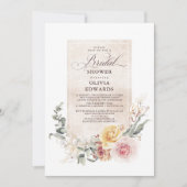 Earthy Shades Flowers Boho Elegant Bridal Shower Invitation (Front)