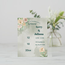 Earthy Shades Flowers Boho Elegant Sage Green 