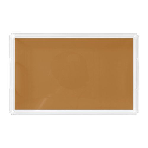 Earthy Sudan Brown Neutral Solid Color Print Acrylic Tray