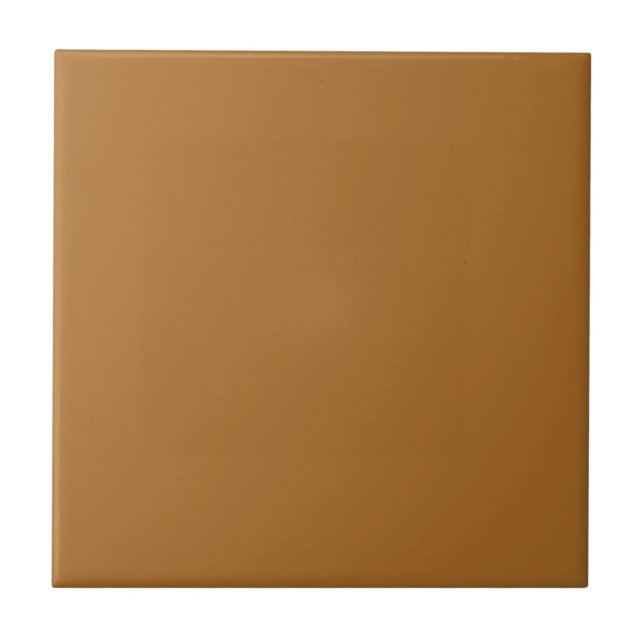 Earthy Sudan Brown Neutral Solid Color Print Ceramic Tile (Front)