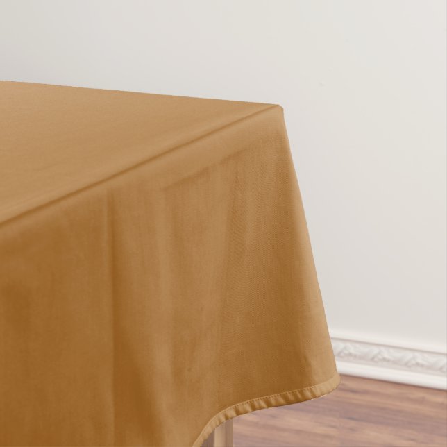 Earthy Sudan Brown Neutral Solid Color Print Tablecloth (In Situ)