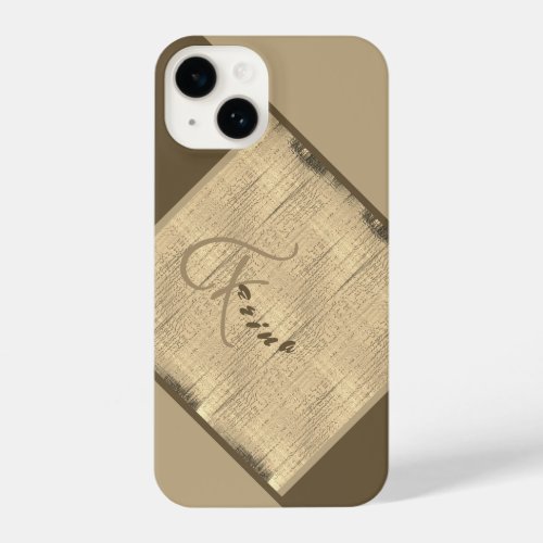 Earthy Suede Sable Beige Faded Woven Canvas Look iPhone 14 Case