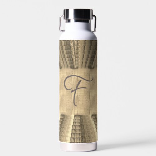 Earthy Suede Sable Beige Faded Woven Canvas Look Water Bottle