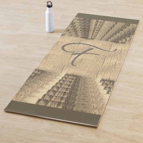 Earthy Suede Sable Beige Faded Woven Canvas Look Yoga Mat