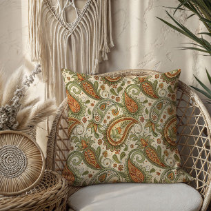 Earthy Swirls Pillow Cozy Boho Gift for Grandma