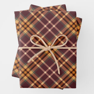 Earthy Tartan Plaids Wrapping Paper Sheets