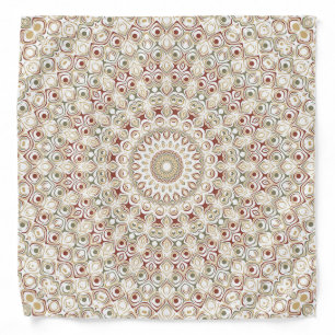 Earthy Taupe and Rust Mandala Pattern Bandana
