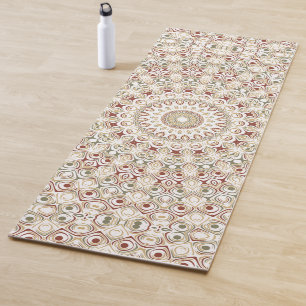 Earthy Taupe and Rust Mandala Pattern Yoga Mat