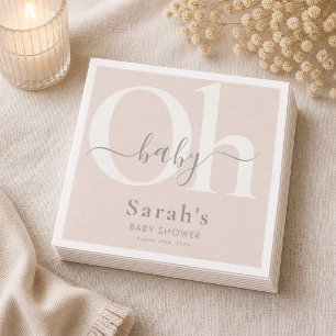 Earthy Taupe Boho Chic Oh Baby Shower Baby Shower Napkins