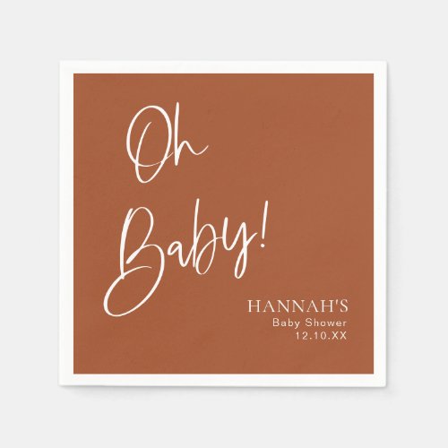 Earthy Terracotta Bohemian Baby Shower Napkins