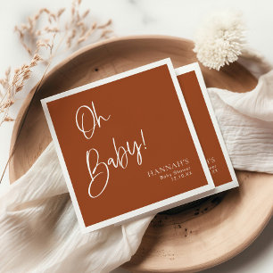 Earthy Terracotta Bohemian Baby Shower Napkins