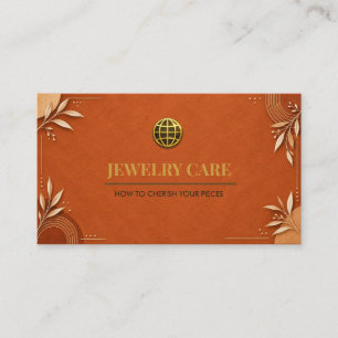 Earthy Terracotta Boho Jewelry Care Card