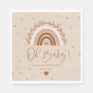 Earthy Terracotta Boho Rainbow Table Napkins