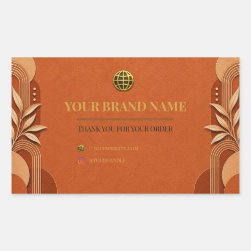 Earthy Terracotta Boho Rectangle Box Label