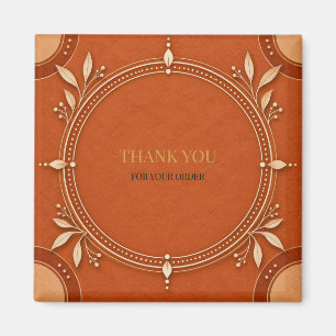 Earthy Terracotta Boho Square Box Label Magnet