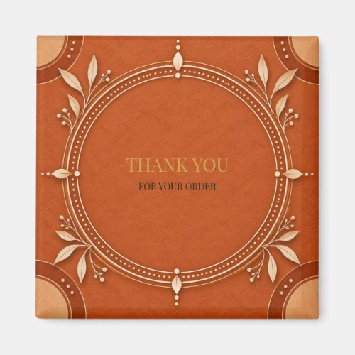 Earthy Terracotta Boho Square Box Label Magnet