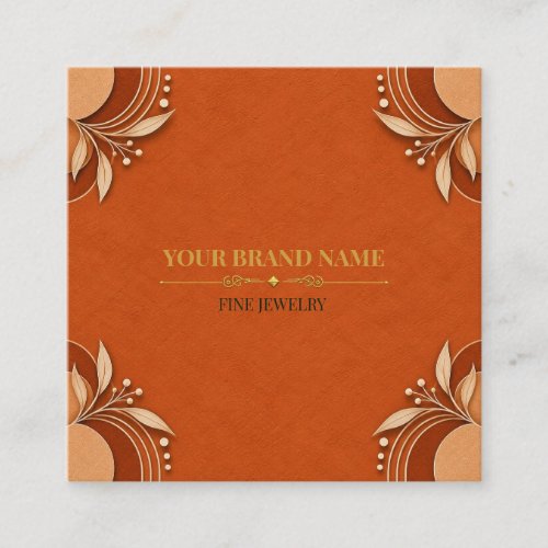 Earthy Terracotta Boho Square Ring Card