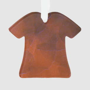 Earthy Textured Glass Abstract Art Orange Blue Ornament