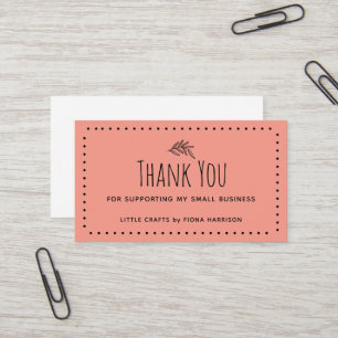 Earthy Thank You For Supporting My Small Business Card
