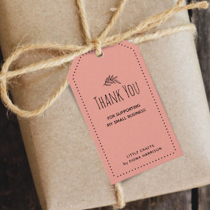 Earthy Thank You For Supporting My Small Business Gift Tags