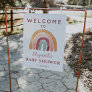 Earthy Tone Boho Rainbow Baby Shower Welcome Sign