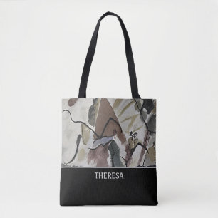 Earthy Tone Vintage Abstract Art Tote Bag 