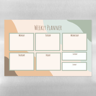 Earthy Toned Weekly Planner Magnetic Dry Erase Sheet