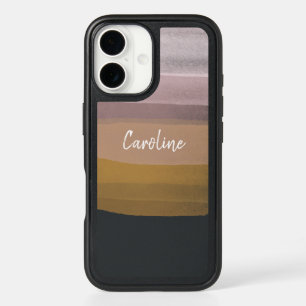 Earthy Tones Abstract Gradient Custom Name iPhone 16 Case