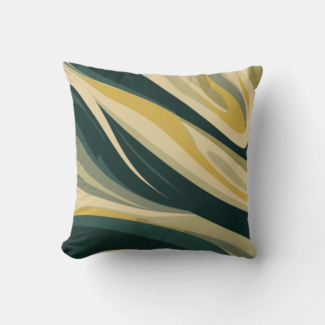 Earthy Tones Abstract Swirl Design Throw Pillow (Front)