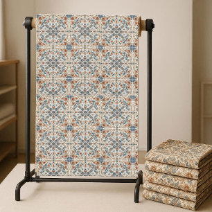 Earthy Tones Boho Floral Pattern Minimalistic Chic Fabric