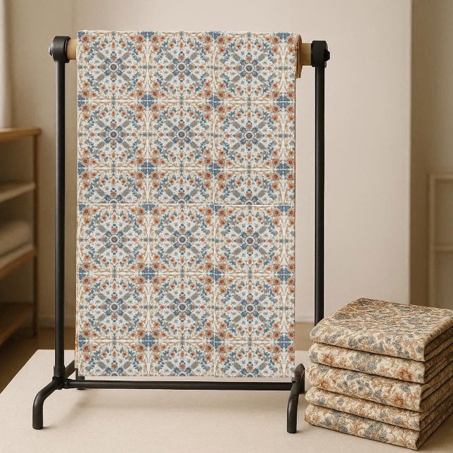 Earthy Tones Boho Floral Pattern Minimalistic Chic Fabric (Earthy Tones Boho Floral Pattern Minimalistic Chic Fabric)