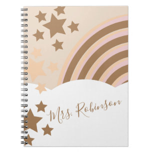 Earthy Tones Clouds Script Teachers Name  Notebook