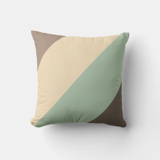Earthy Tones Diagonal Stripes  Throw Pillow (Front)