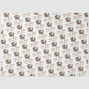 Earthy tones green gold cozy Christmas Reindeer Tissue Paper