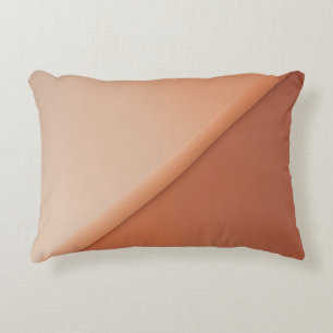 Earthy tones Half Terracotta Half Cream AI art  Accent Pillow